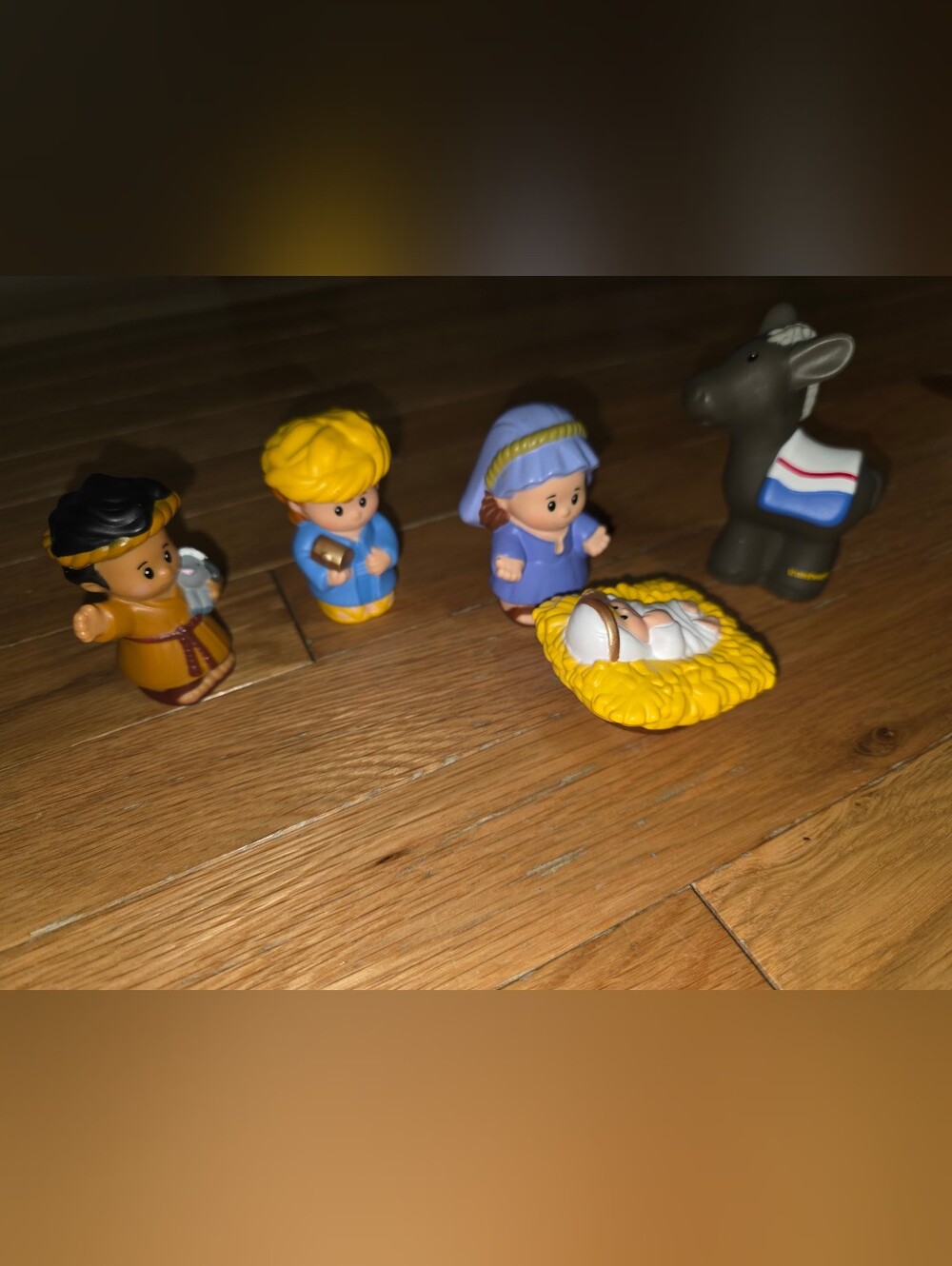 5PC LITTLE PEOPLE MANGER SCENE CHRISTMAS MARY BABY JESUS